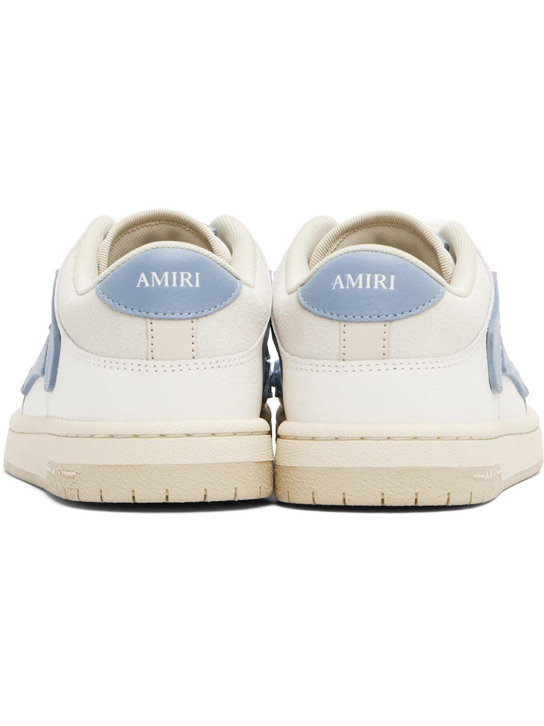 White & Blue Skel Top Low Sneakers - 2