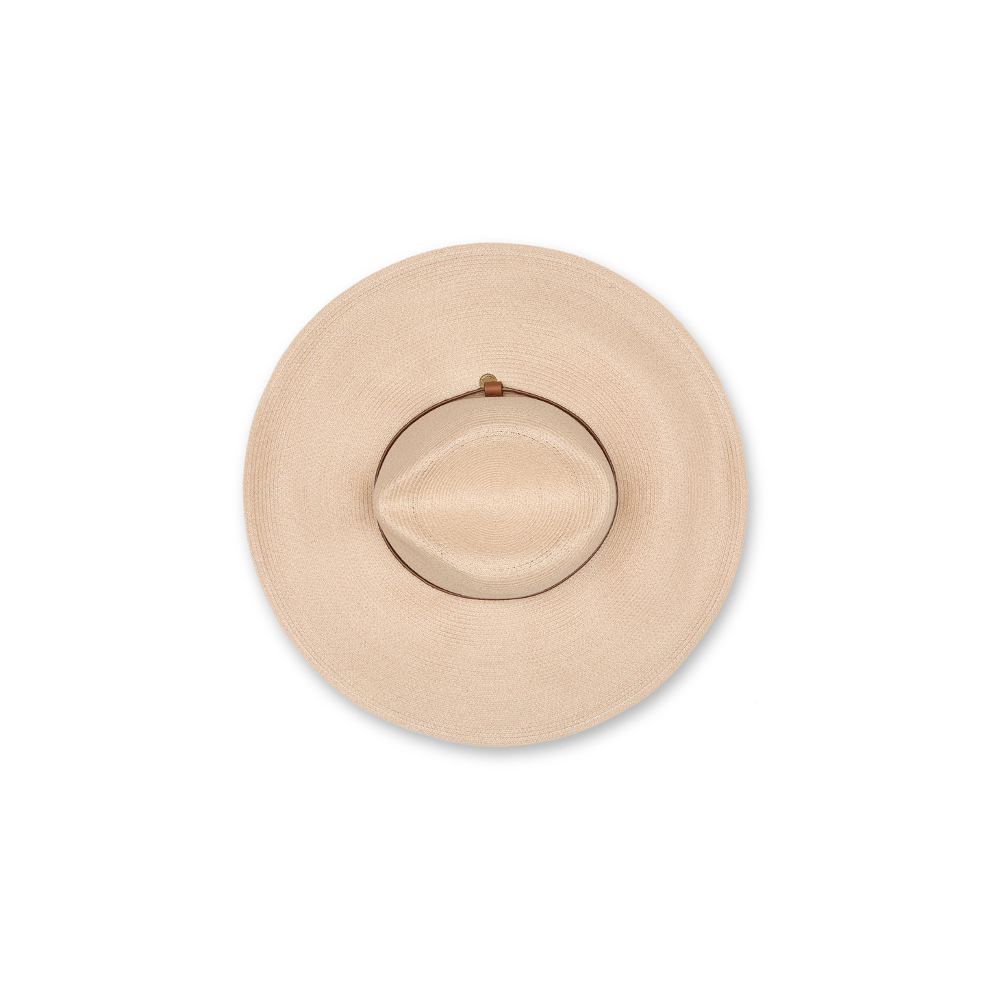 Women's beige raffia boater hat - 3