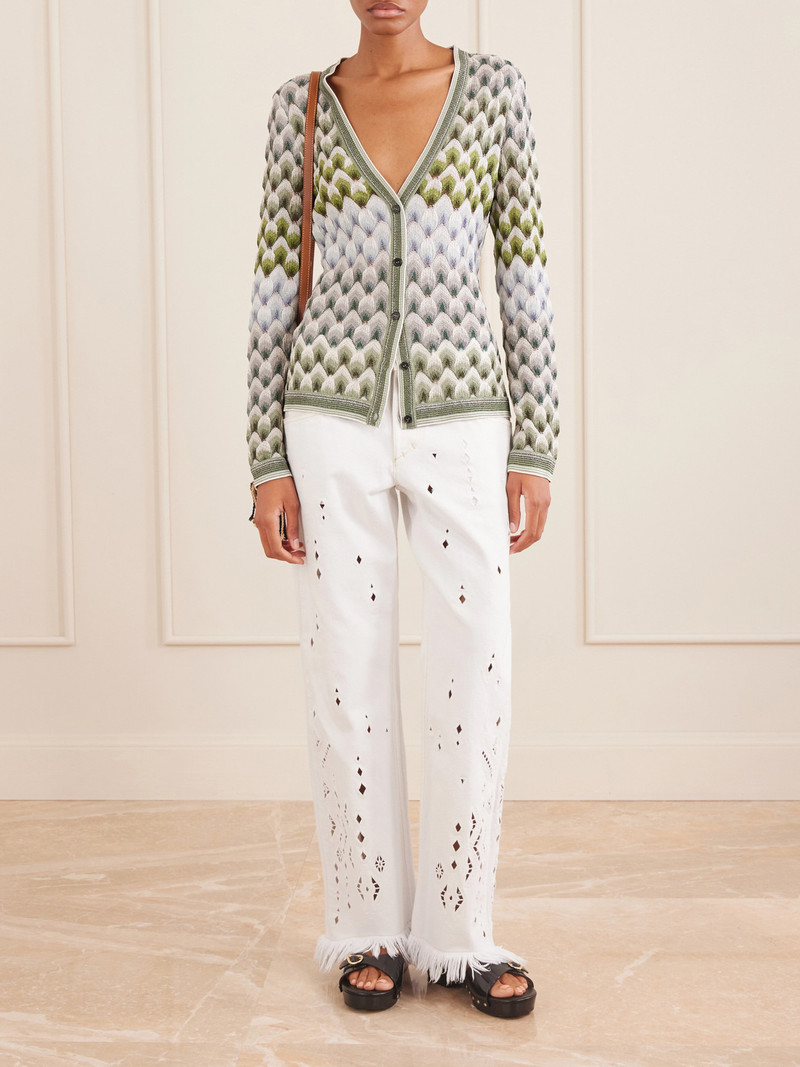 Missoni Striped Metallic Crochet-knit Cardigan outlook