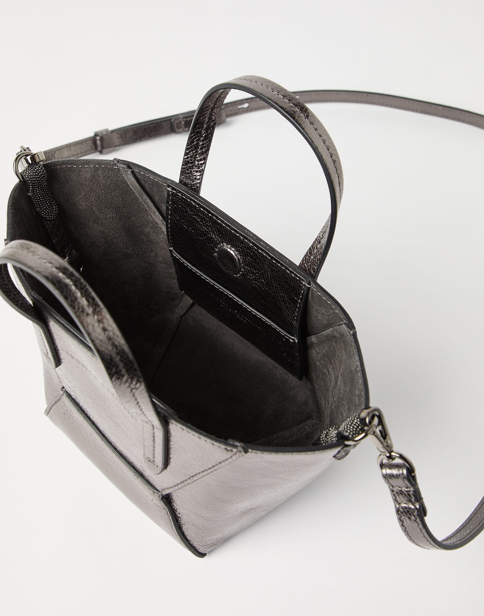 Lamé grained calfskin BC Duo mini bag with monili - 5