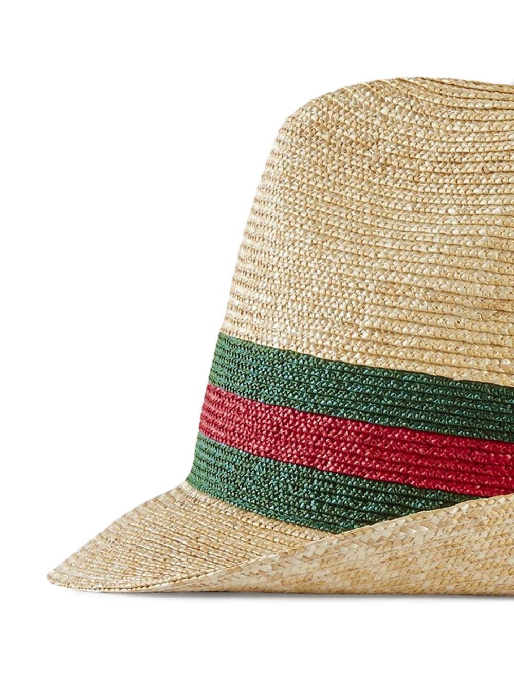 woven straw fedora hat - 2