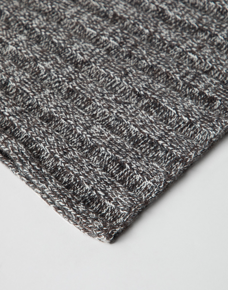 Brunello Cucinelli Cashmere chiné rib knit scarf outlook