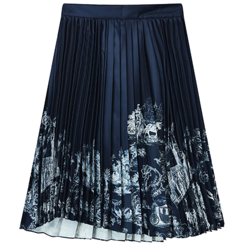 FILA (WMNS) FILA Casual Long Skirt 'Navy White' F11W238307F-ZA outlook