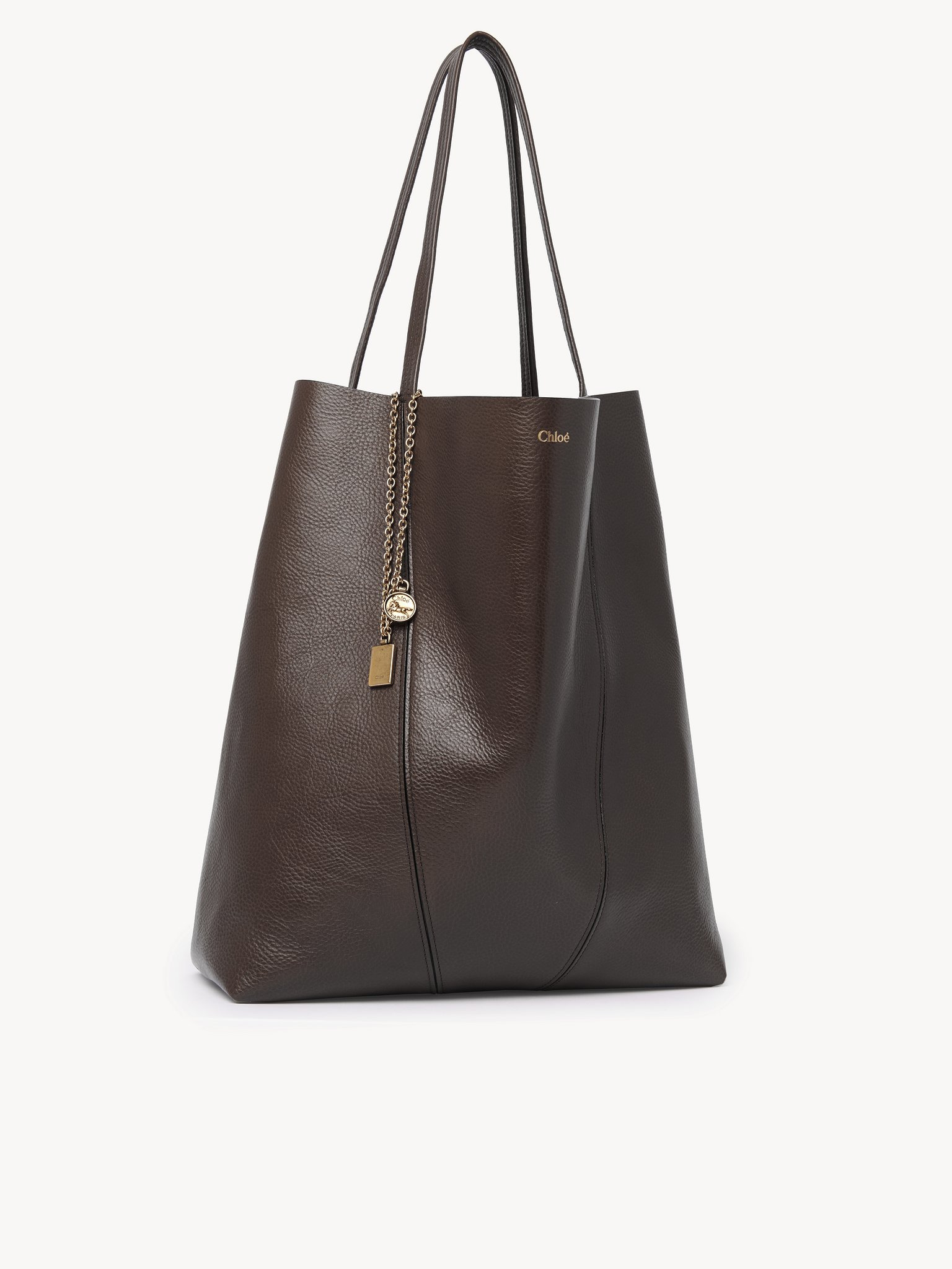LARGE CHLOÉ SPIN TOTE BAG IN GRAINED LEATHER - 6