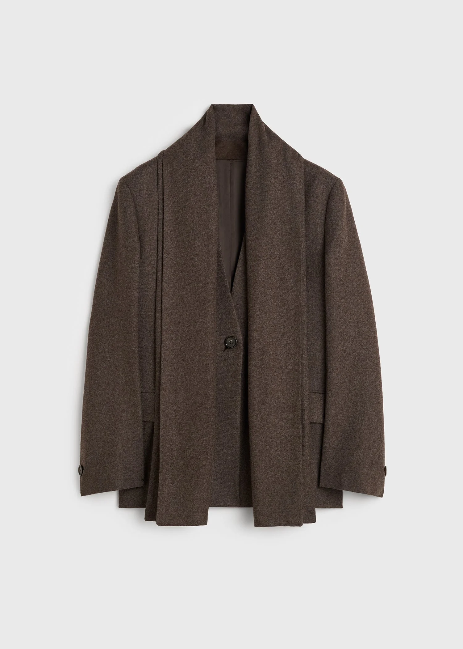 Scarf lapel blazer taupe melange - 1