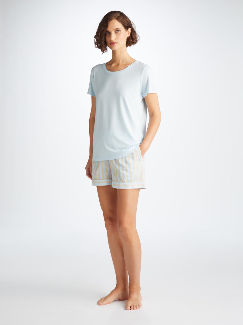 Women's Lounge Shorts Amalfi 20 Cotton Batiste Blue - 3