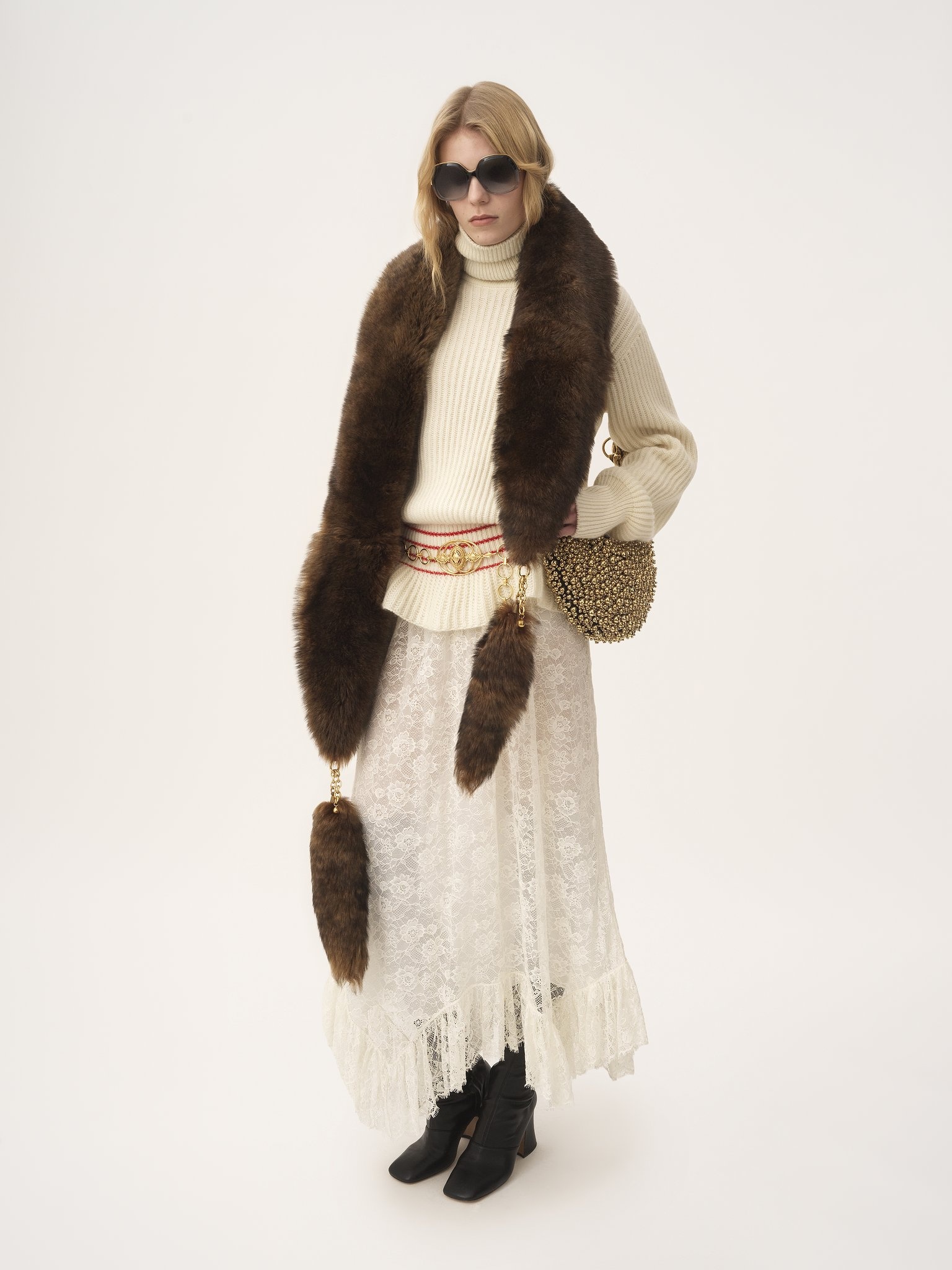 OVERSIZED LOGO TURTLENECK SWEATER IN A WOOL & MOHAIR KNIT - 3