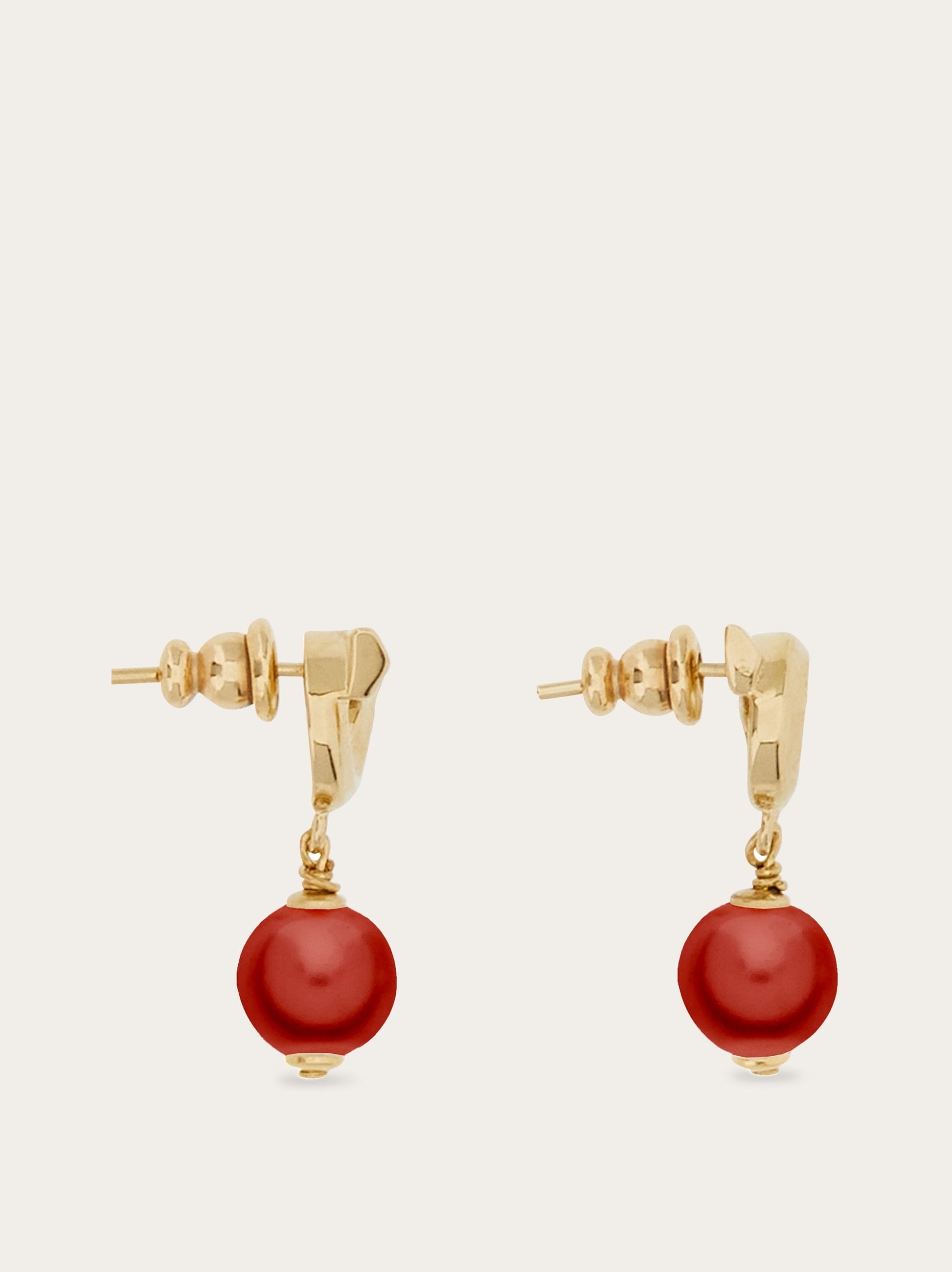 Gancini earrings with glass pearl - 3
