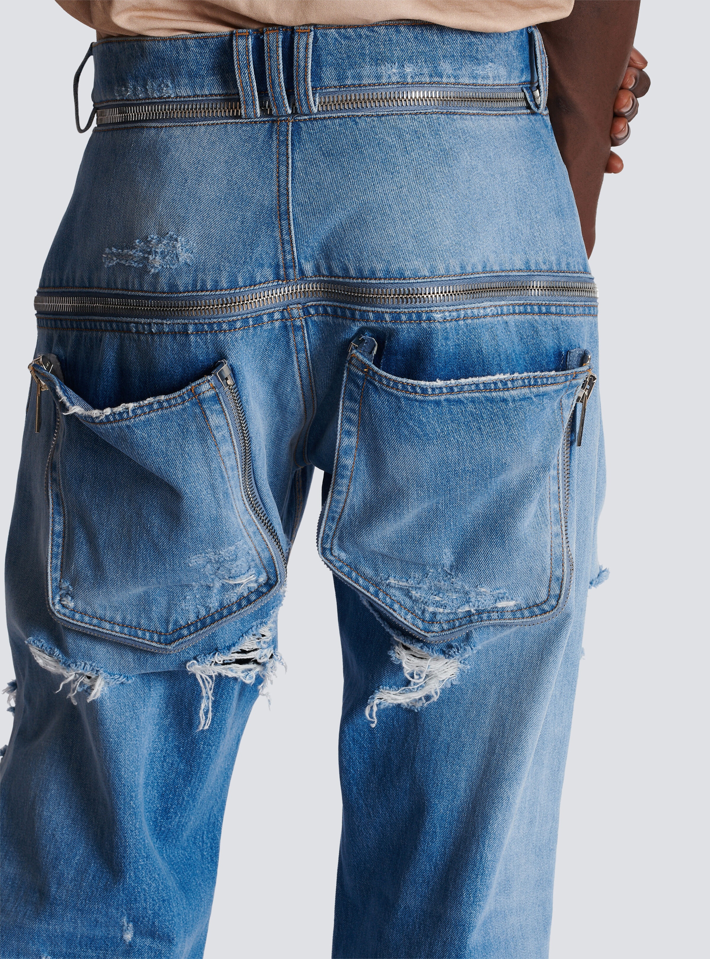 Wide-leg cotton jeans - 6