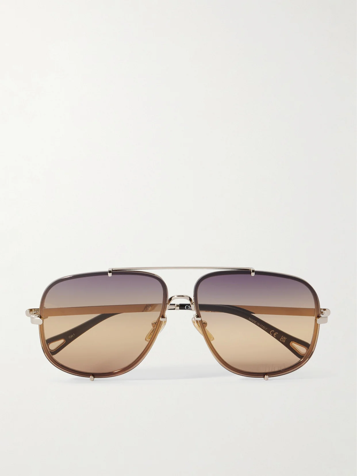 Ivy Aviator-style Gold-tone Sunglasses - 1
