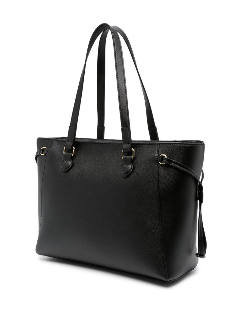 logo-plaque textured tote bag 3