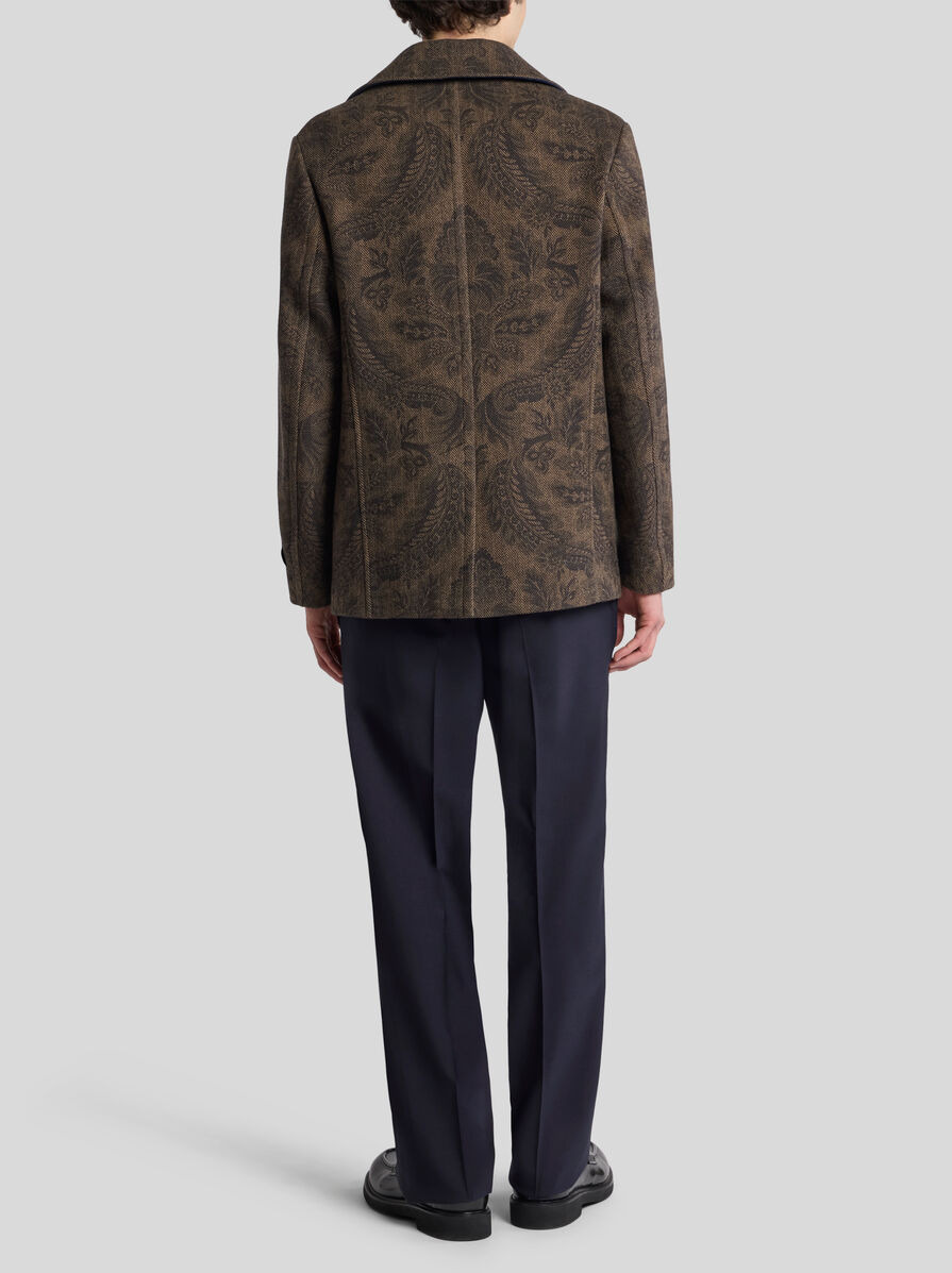 DOUBLE-BREASTED WOOL AND CASHMERE PEA COAT - 4