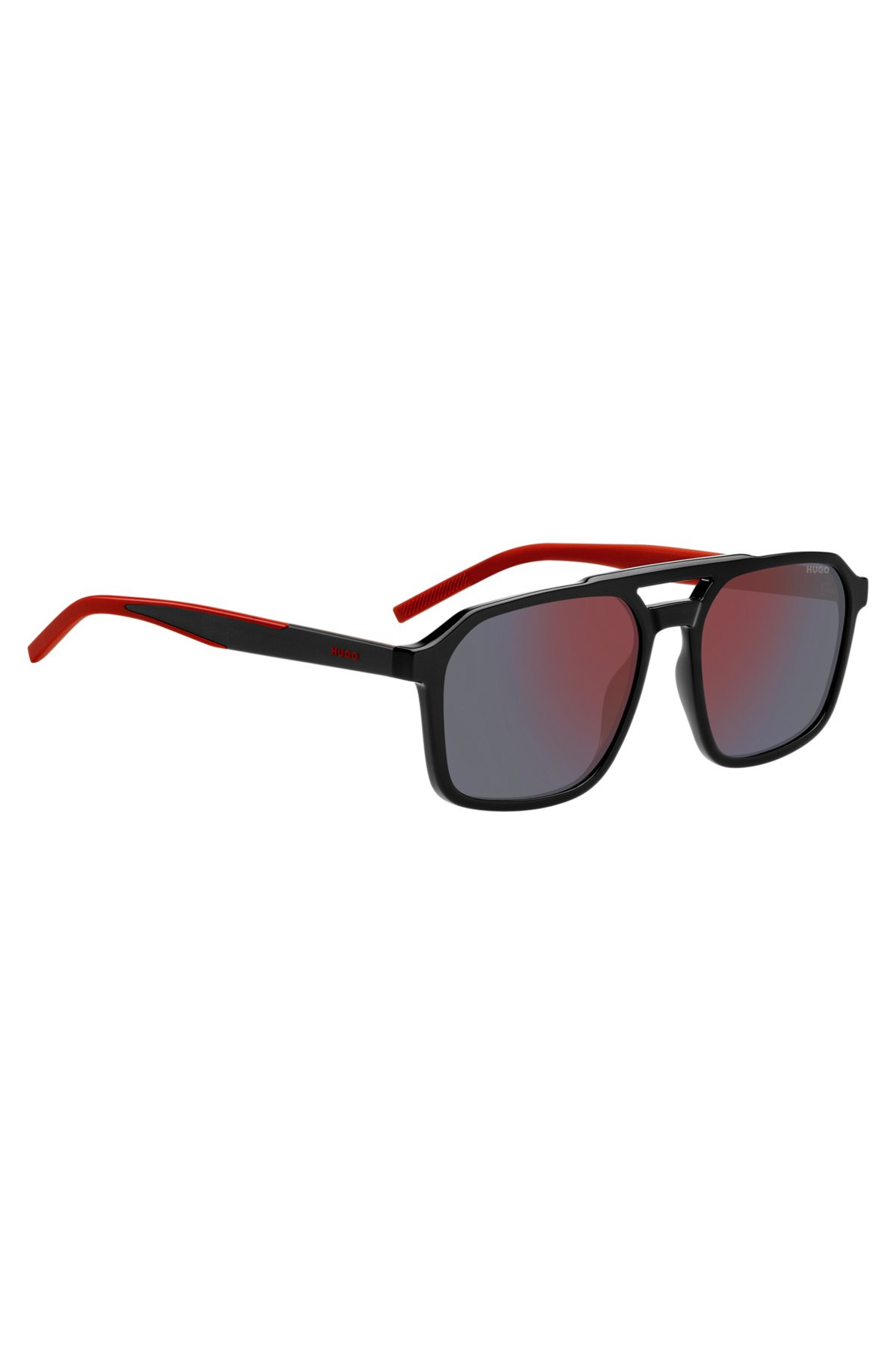 DOUBLE-BRIDGE SUNGLASSES WITH METAL-ACETATE TEMPLES - 4