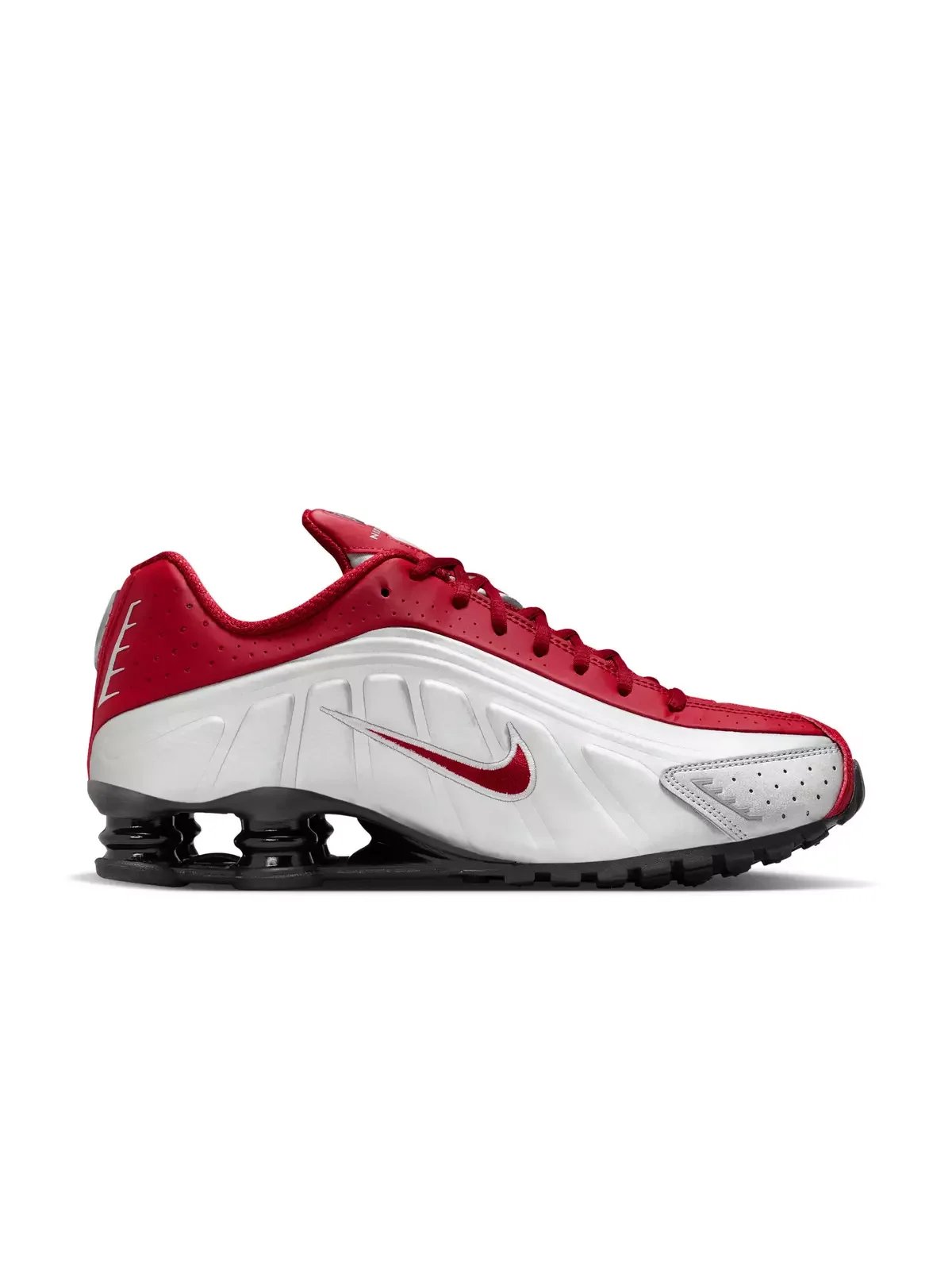 Shox R4 "Metallic Silver/Black/Team Crimson" Men's Shoe - 1