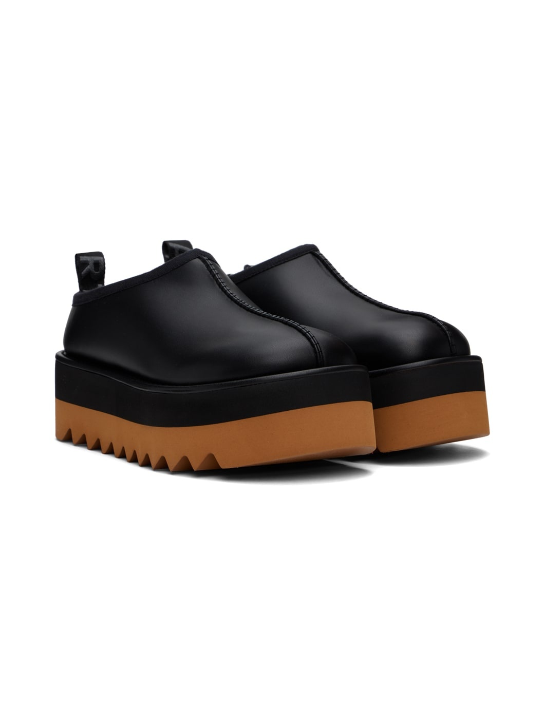 Black Sneak-Elyse Platform Slippers - 4