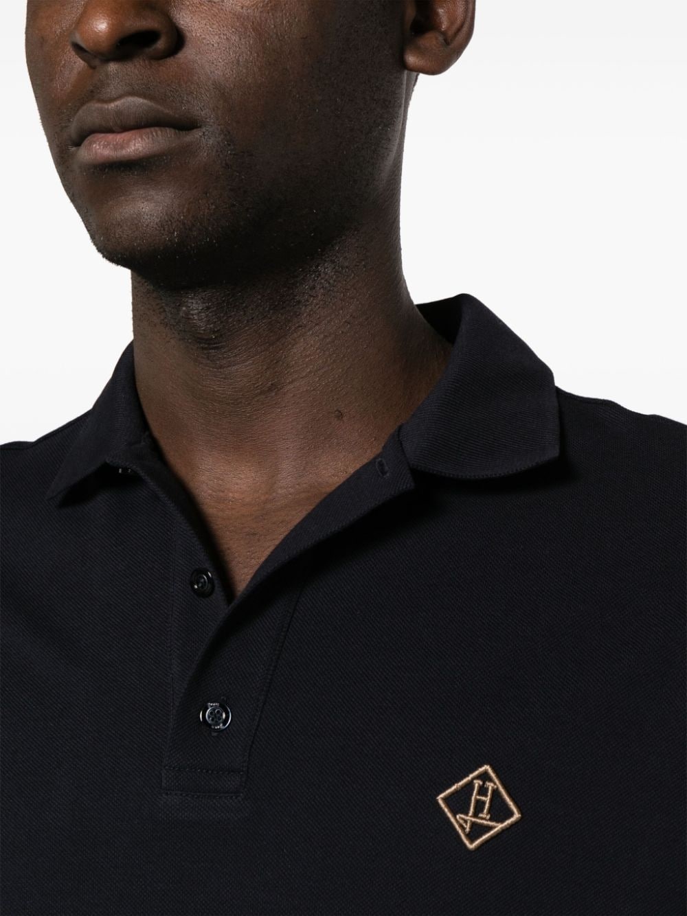 logo-embroidered piquÃ© polo shirt - 5