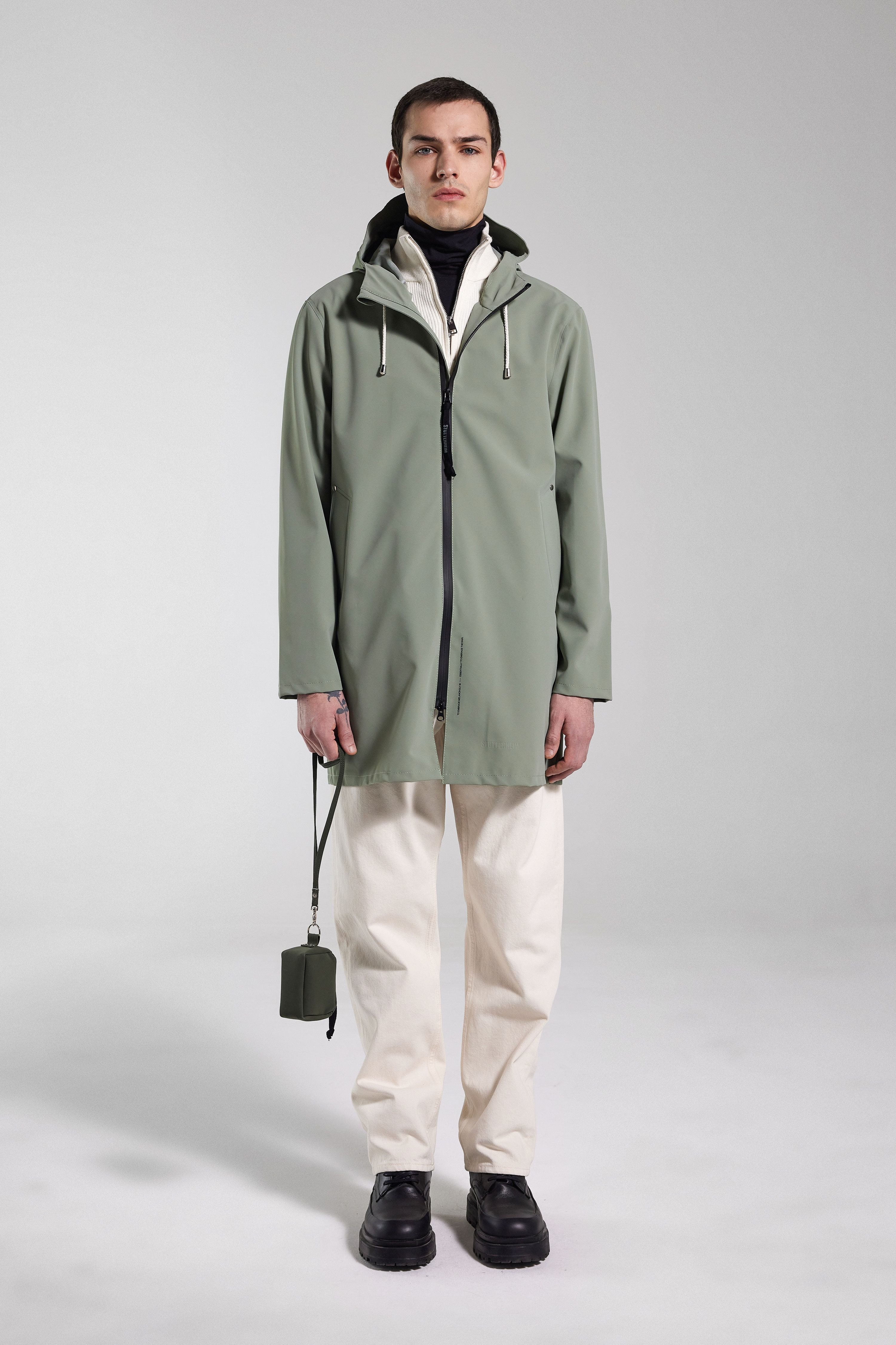 Stockholm Lightweight Zip Matte Raincoat Comet - 2