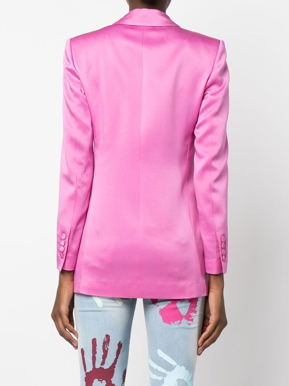 double-breasted satin blazer - 4