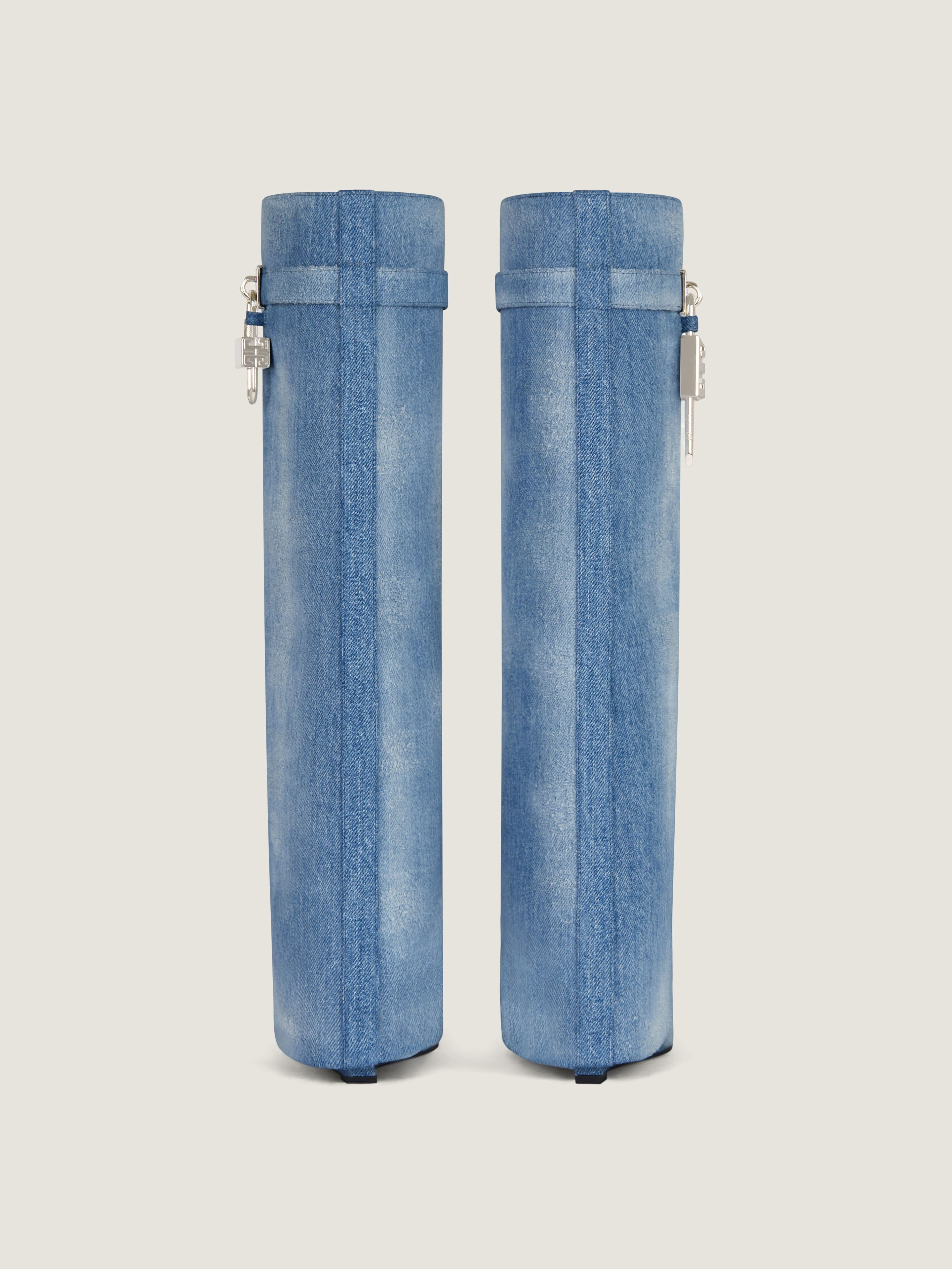 SHARK LOCK BOOTS IN WASHED DENIM - 6