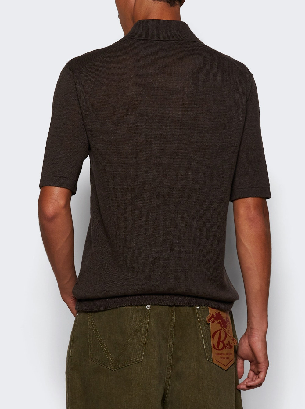Polo Top Dark Brown Melange - 4