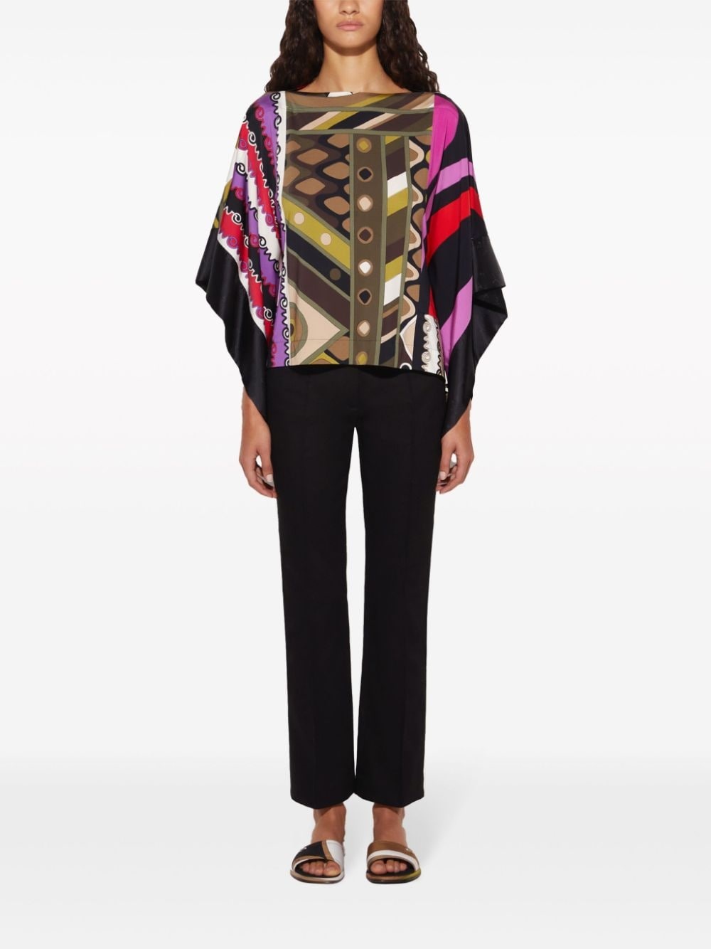 patchwork-print kaftan top - 2