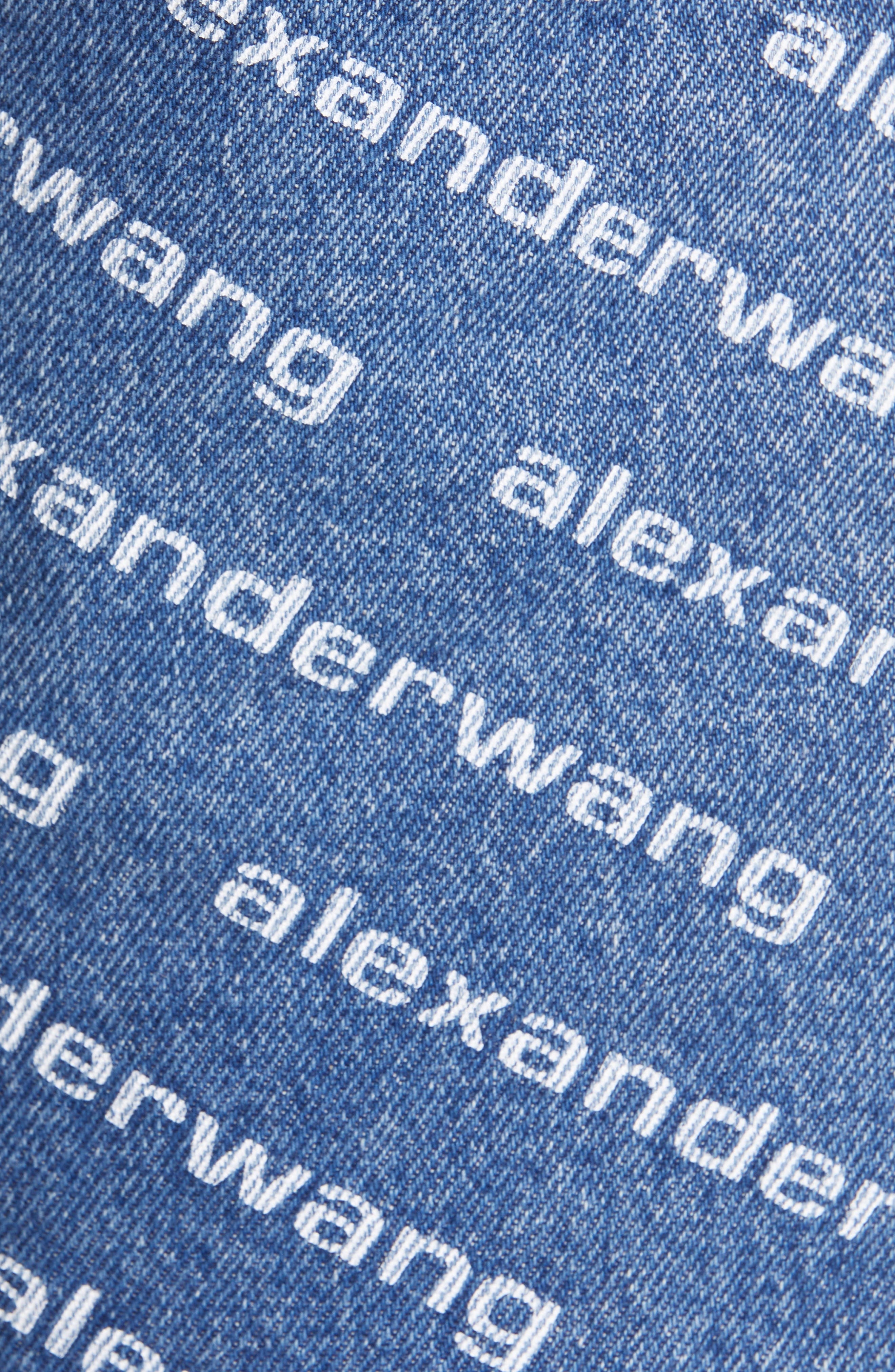 Alexander Wang Bite Logo High Waist Cutoff Denim Shorts in Deep Blue/white at Nordstrom - 6