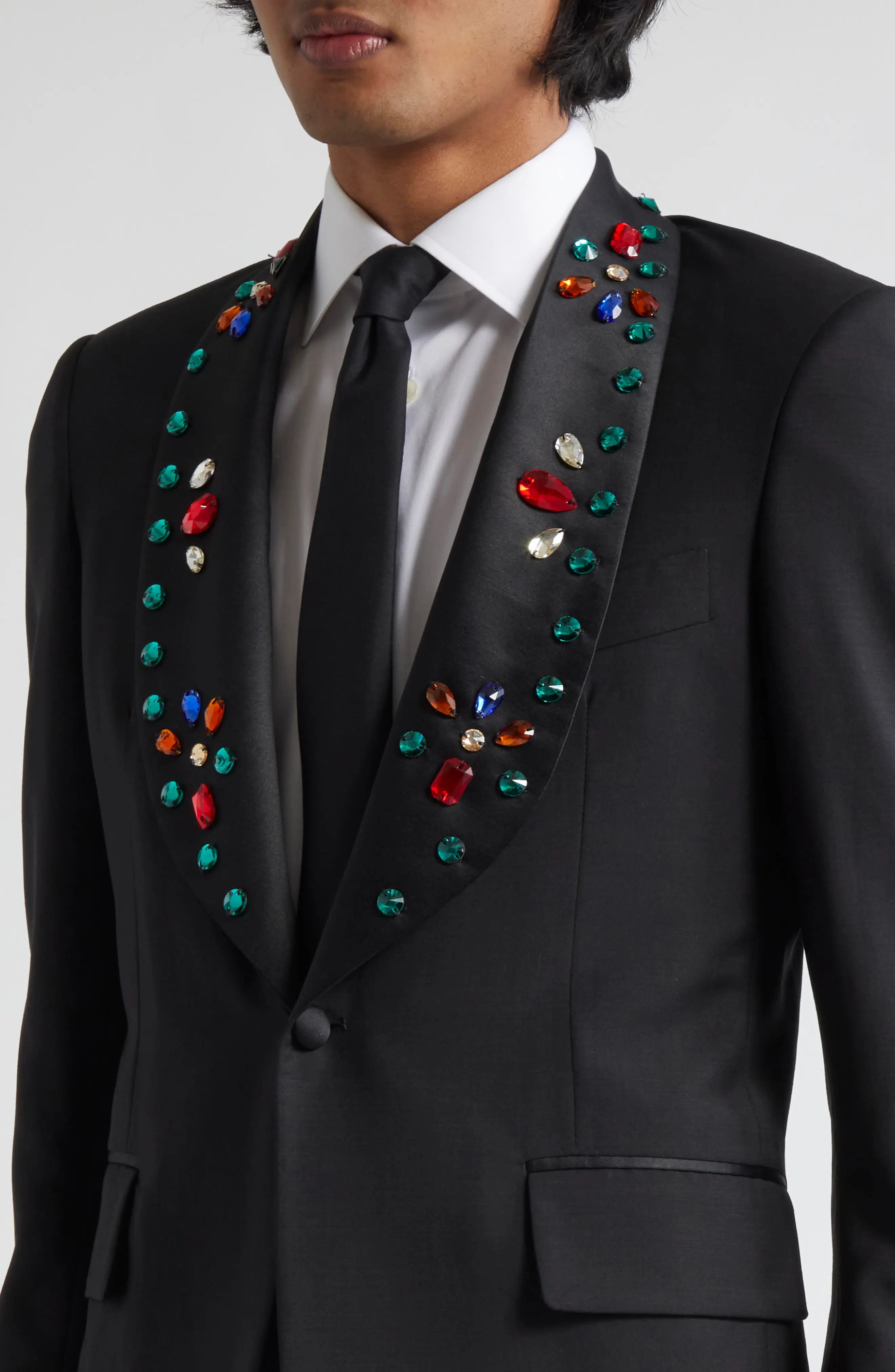 Jeweled Lapel Tuxedo Jacket - 5