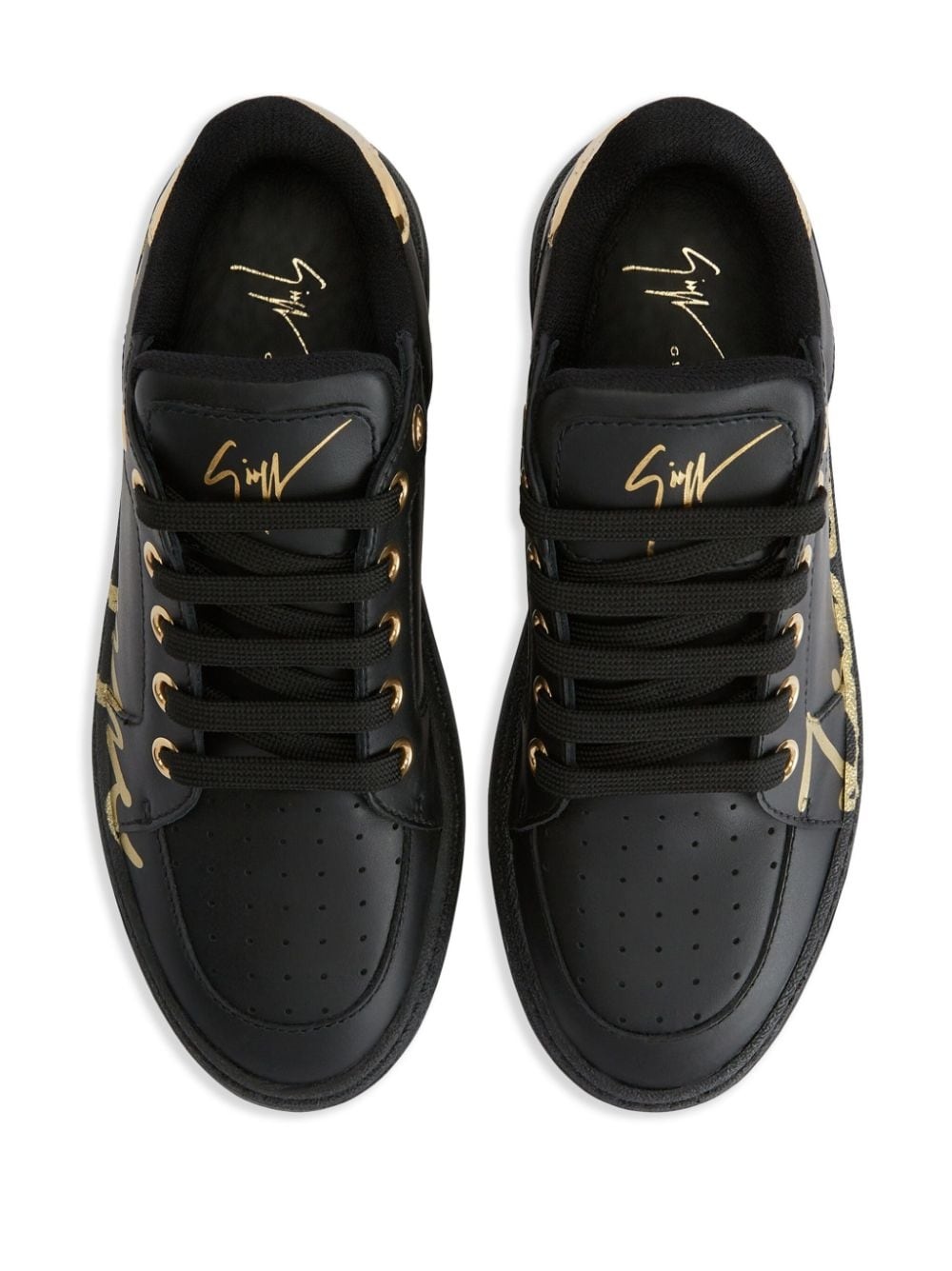 Gz94 logo-print leather sneakers - 4