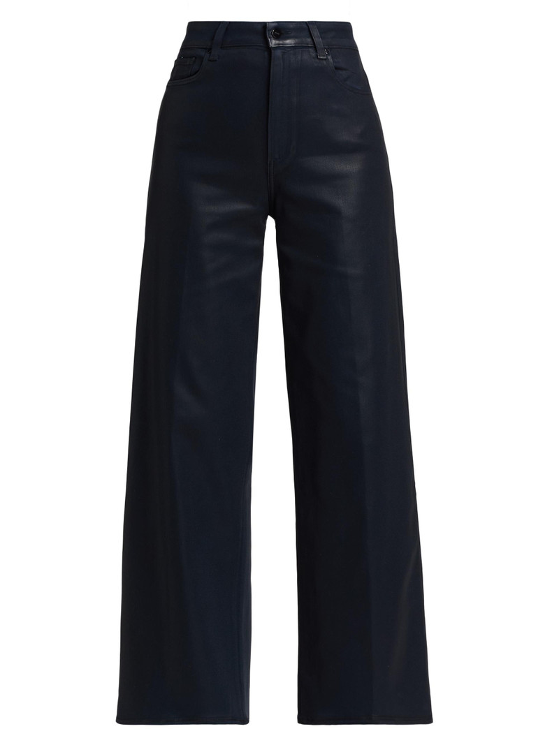 Women's Anessa Coated High-Rise Wide-Leg Jeans - Navy Seascape Luxe Coating 1