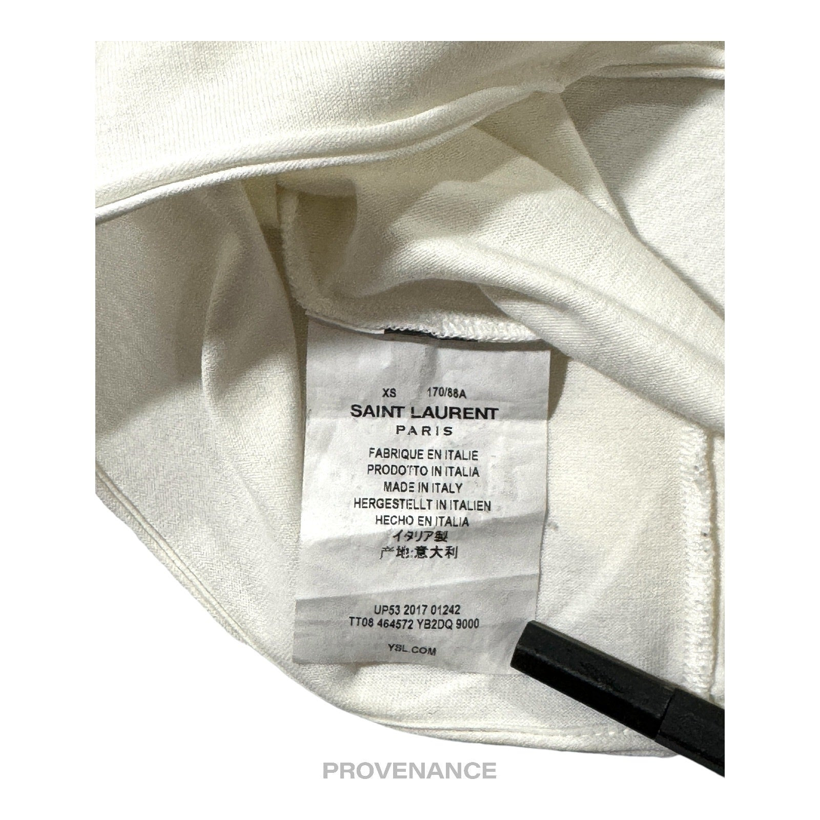 Saint Laurent Paris SLP Logo T Shirt - White - 8