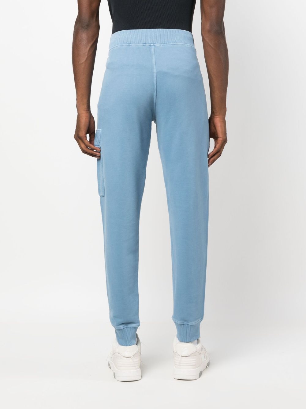 logo-plaque cotton track pants - 4