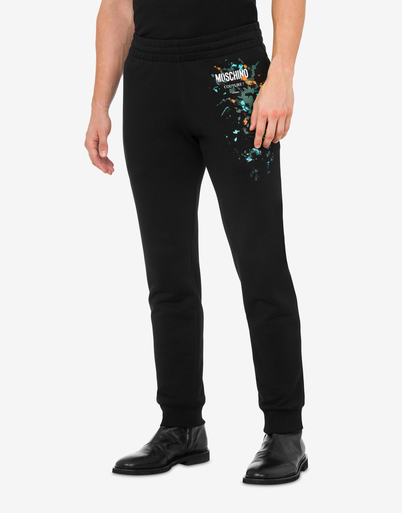 Moschino PAINTED EFFECT ORGANIC FLEECE JOGGERS outlook