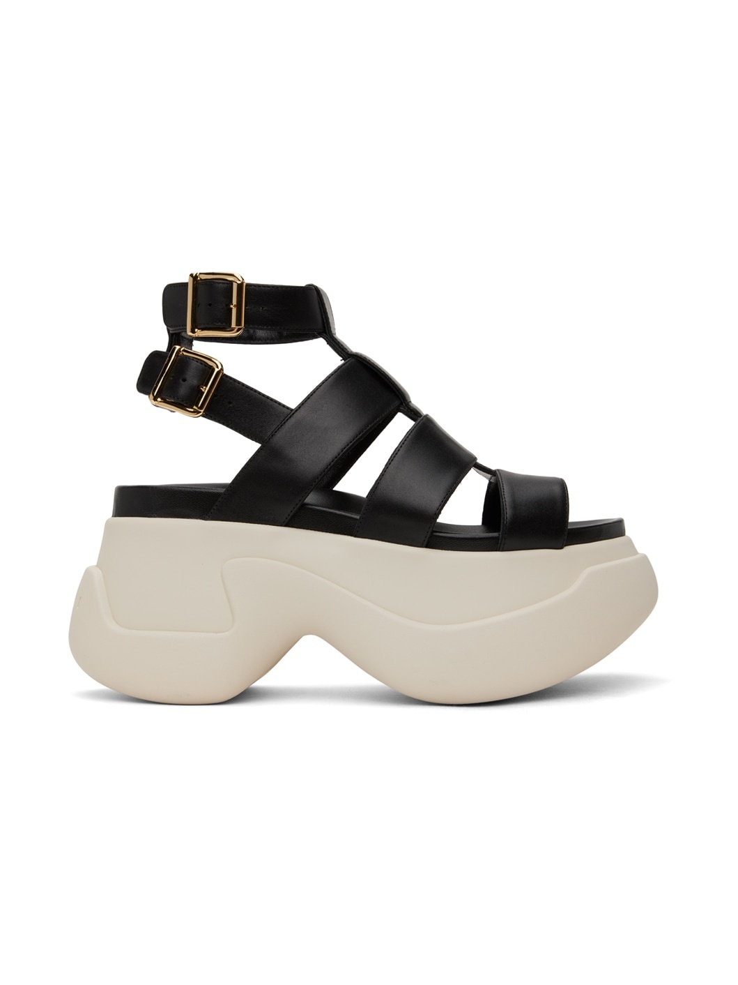 Black Gladiator Platform Sandals - 1