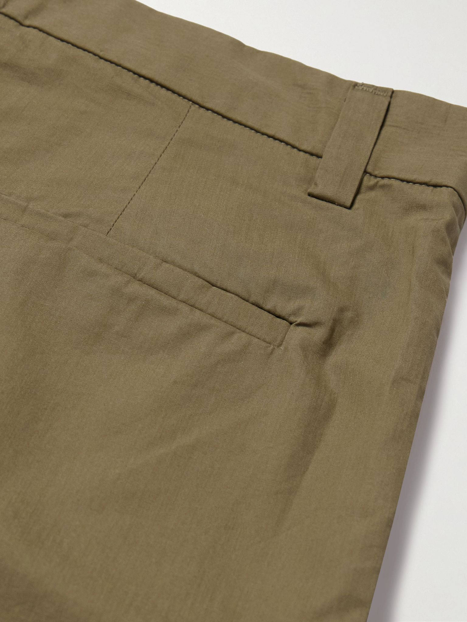 Slater Straight-Leg Pleated Cotton-Twill Trousers Green - 5