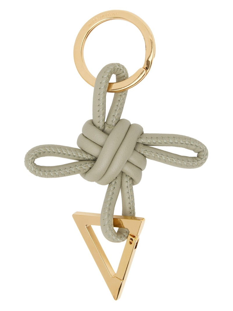 Bottega Veneta Khaki Triangle Keychain outlook