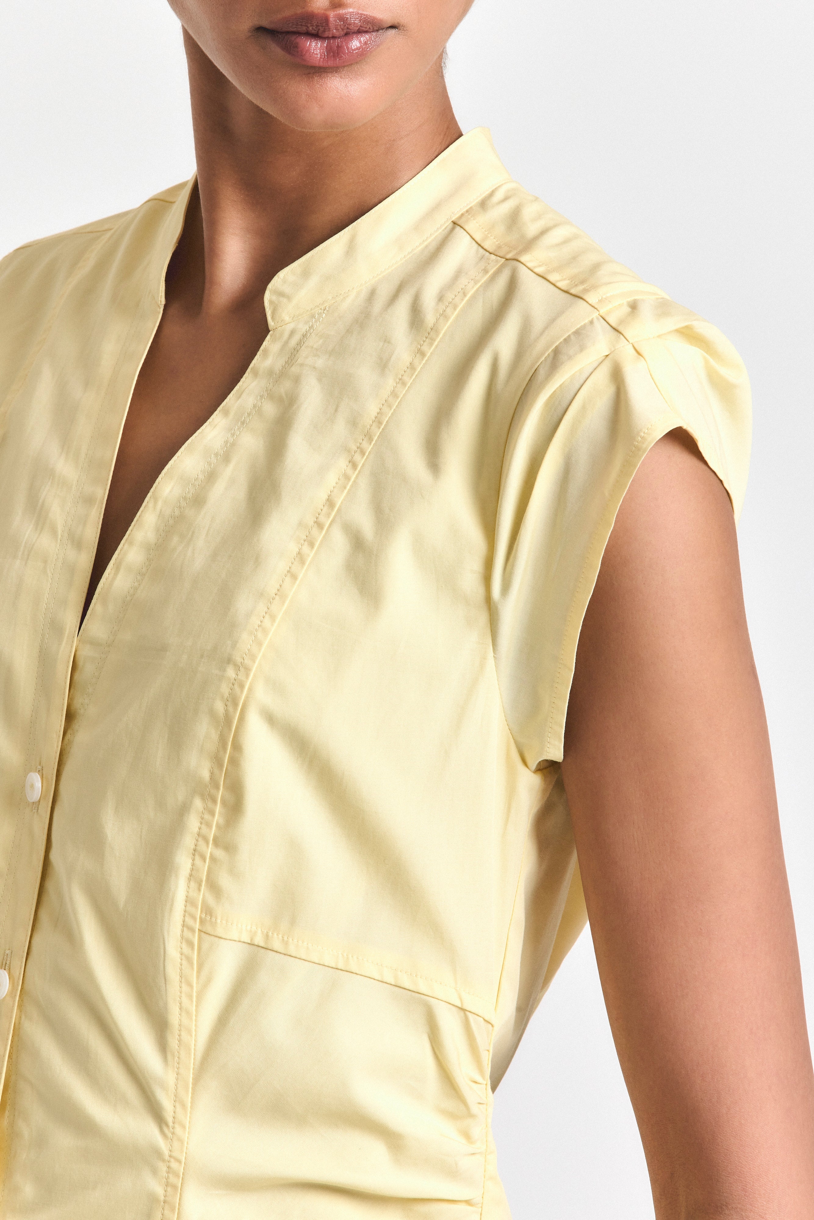 ELYSE COTTON POPLIN BUTTON FRONT DRESS - 2
