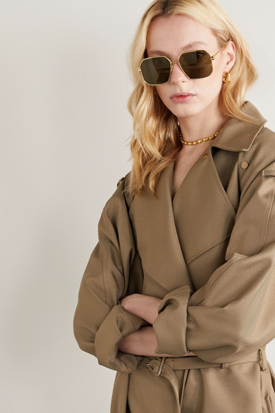 Bottega Veneta Hexagon-frame gold-tone sunglasses outlook