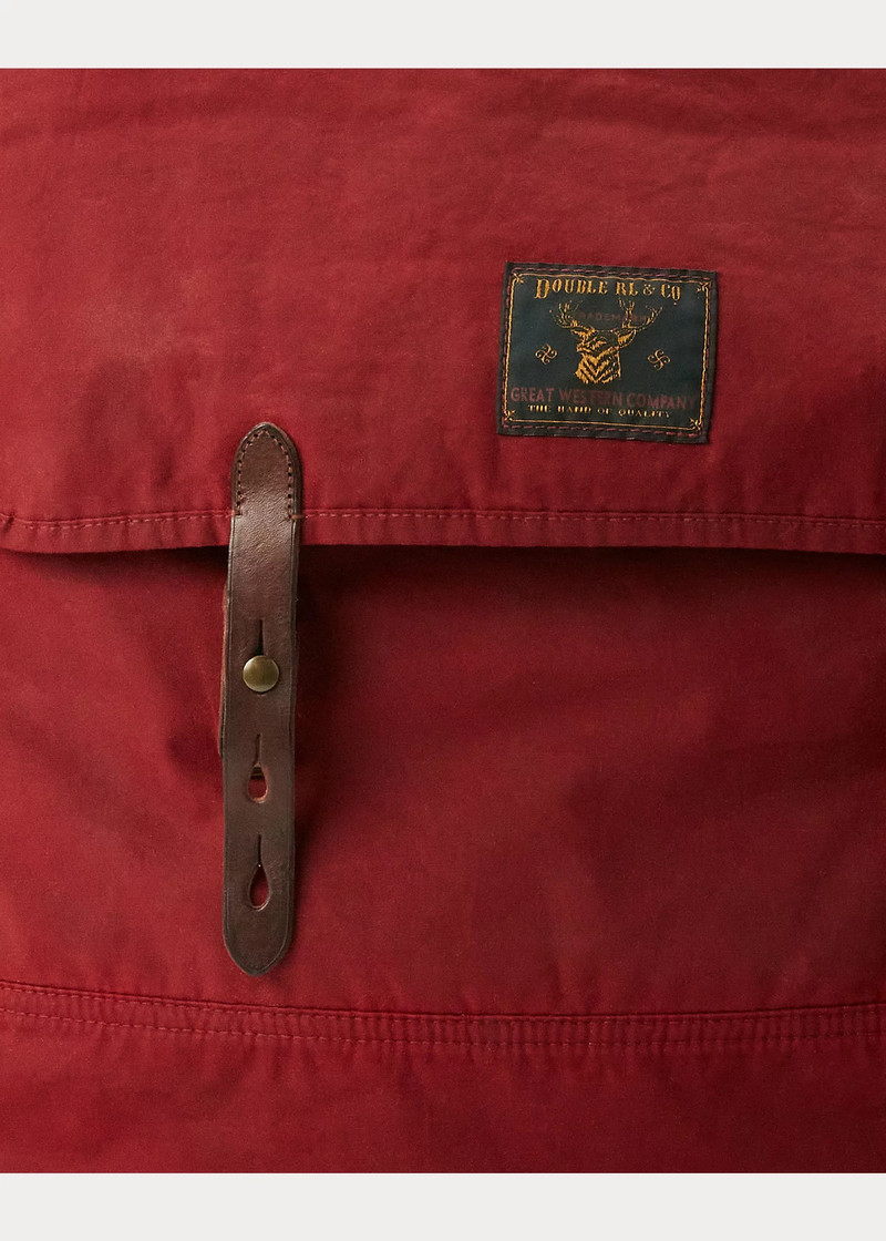 Leather-Trim Oilcloth Backpack 5