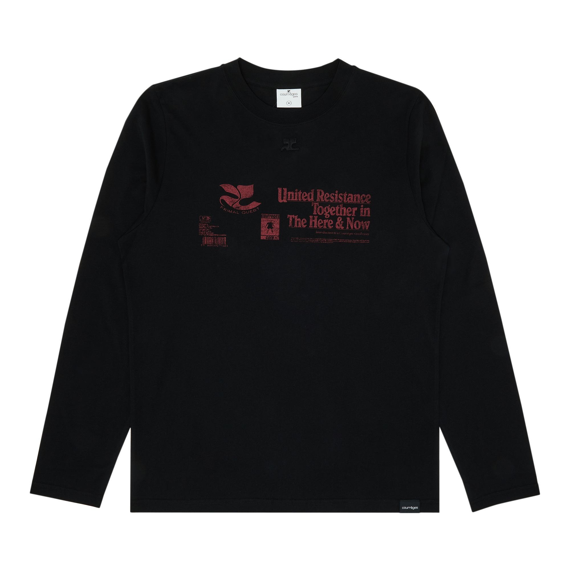 Courrèges AC Straight Printed Long-Sleeve T-Shirt 'Black' - 1