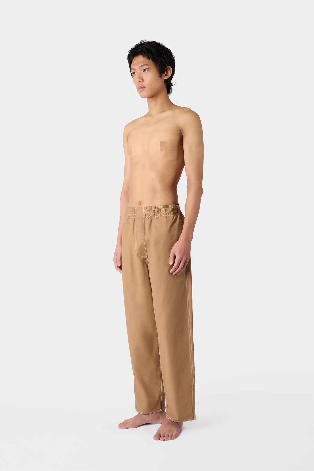 ELASTIC PANTS / dark beige - 4