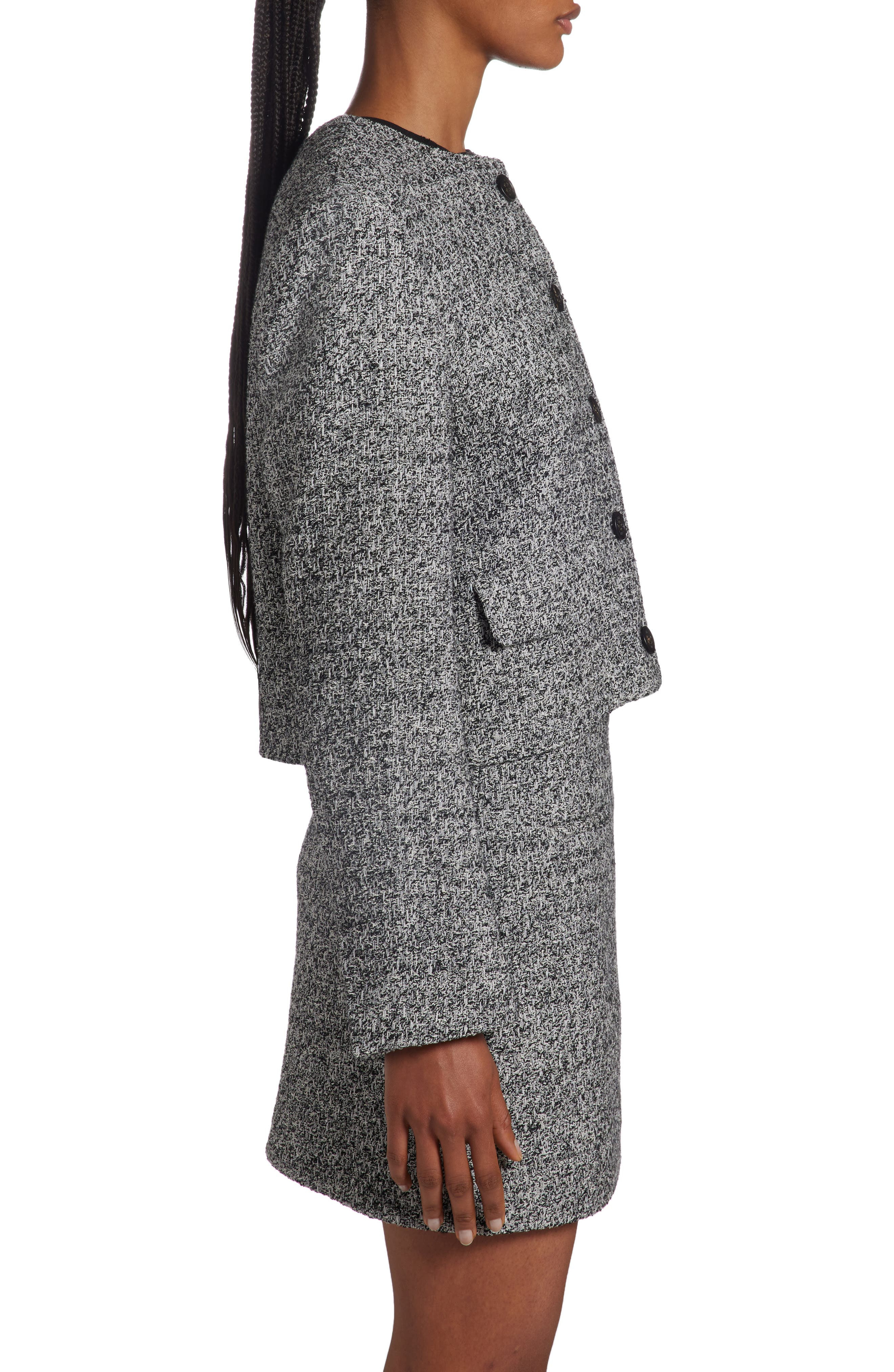 Golden Goose Crop Bouclé Jacket in Black/Vintage White at Nordstrom - 4