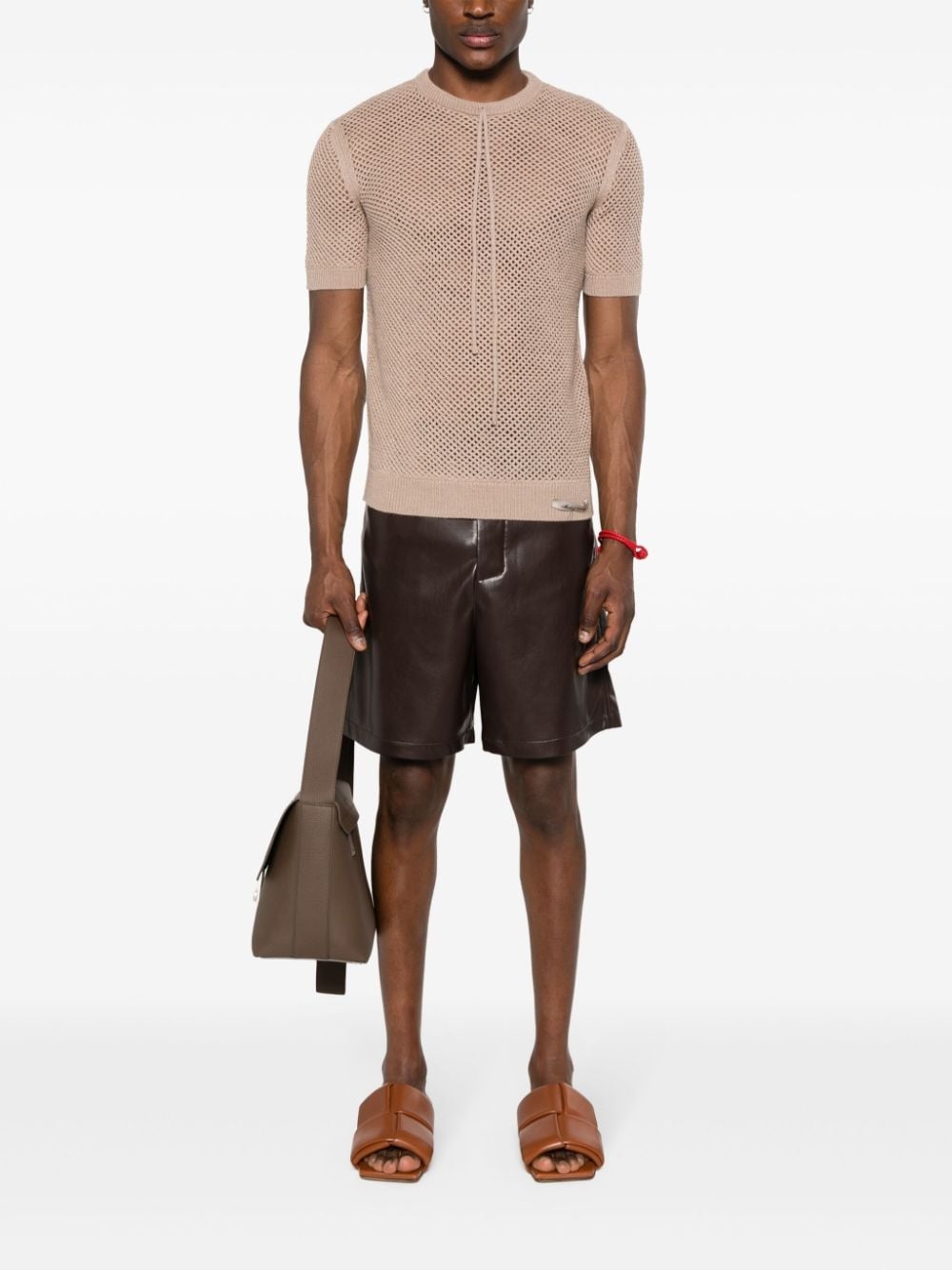 open-knit wool T-shirt - 2