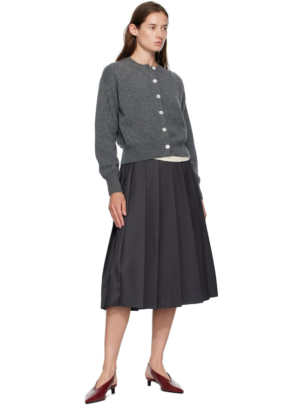 Gray Ada Crewneck Cardigan - 4