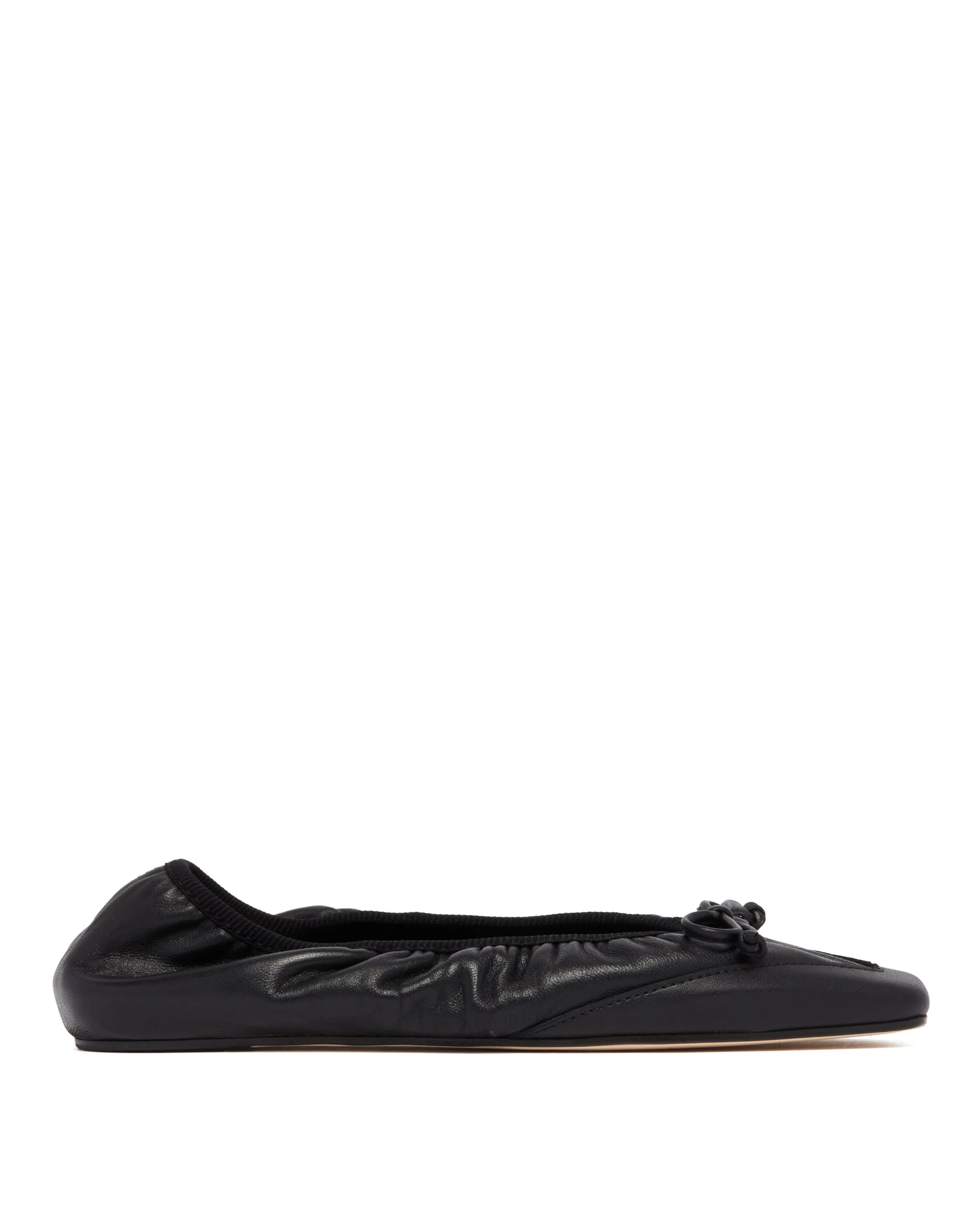 Black Camilla Leather Ballet Flats - 1