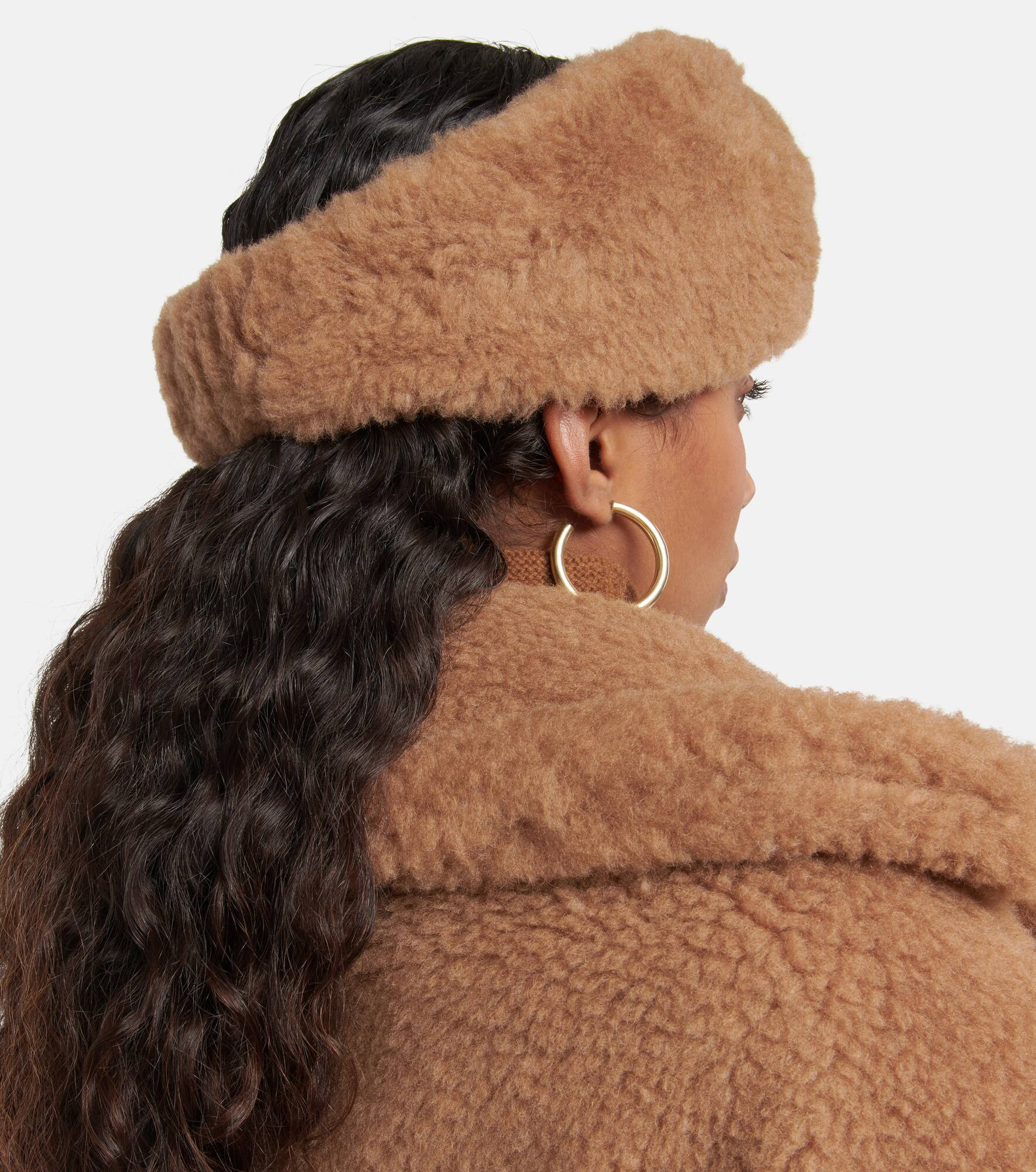 Ovidio camel wool and silk headband - 4
