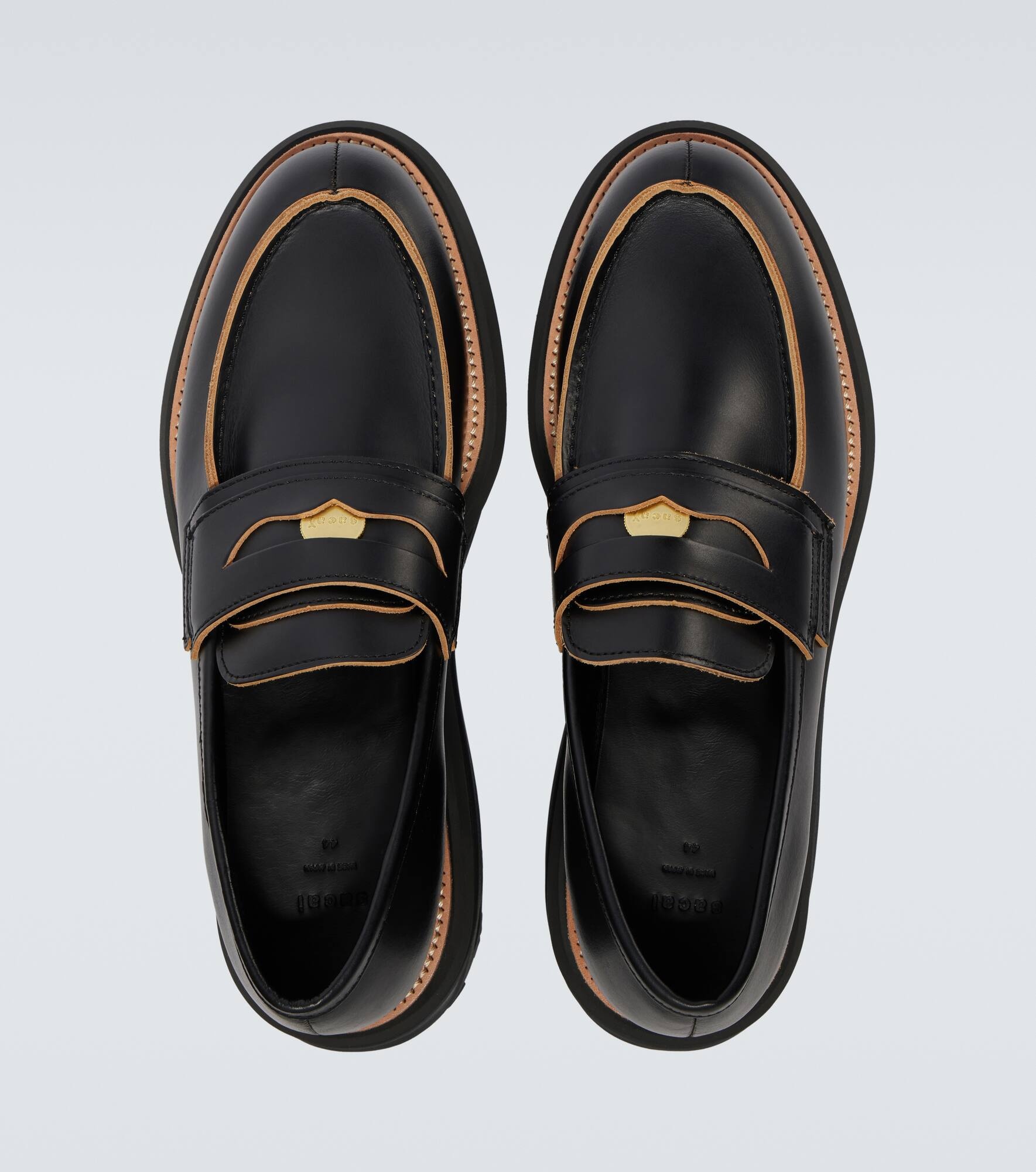 Leather platform loafers - 4