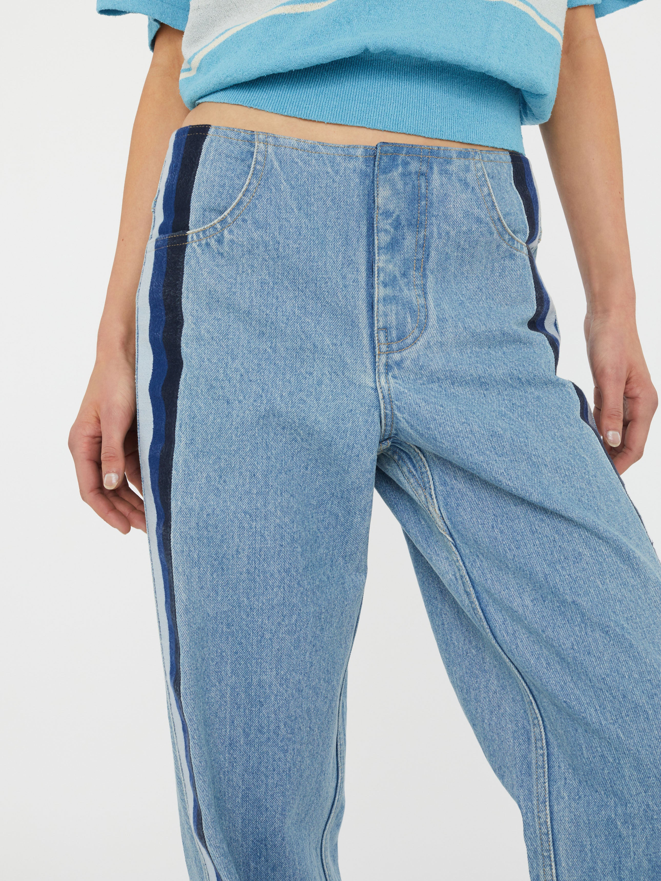 Streaked Denim Jean - 6