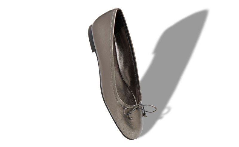 Manolo Blahnik Dark Grey Nappa Leather Ballerina Flats outlook