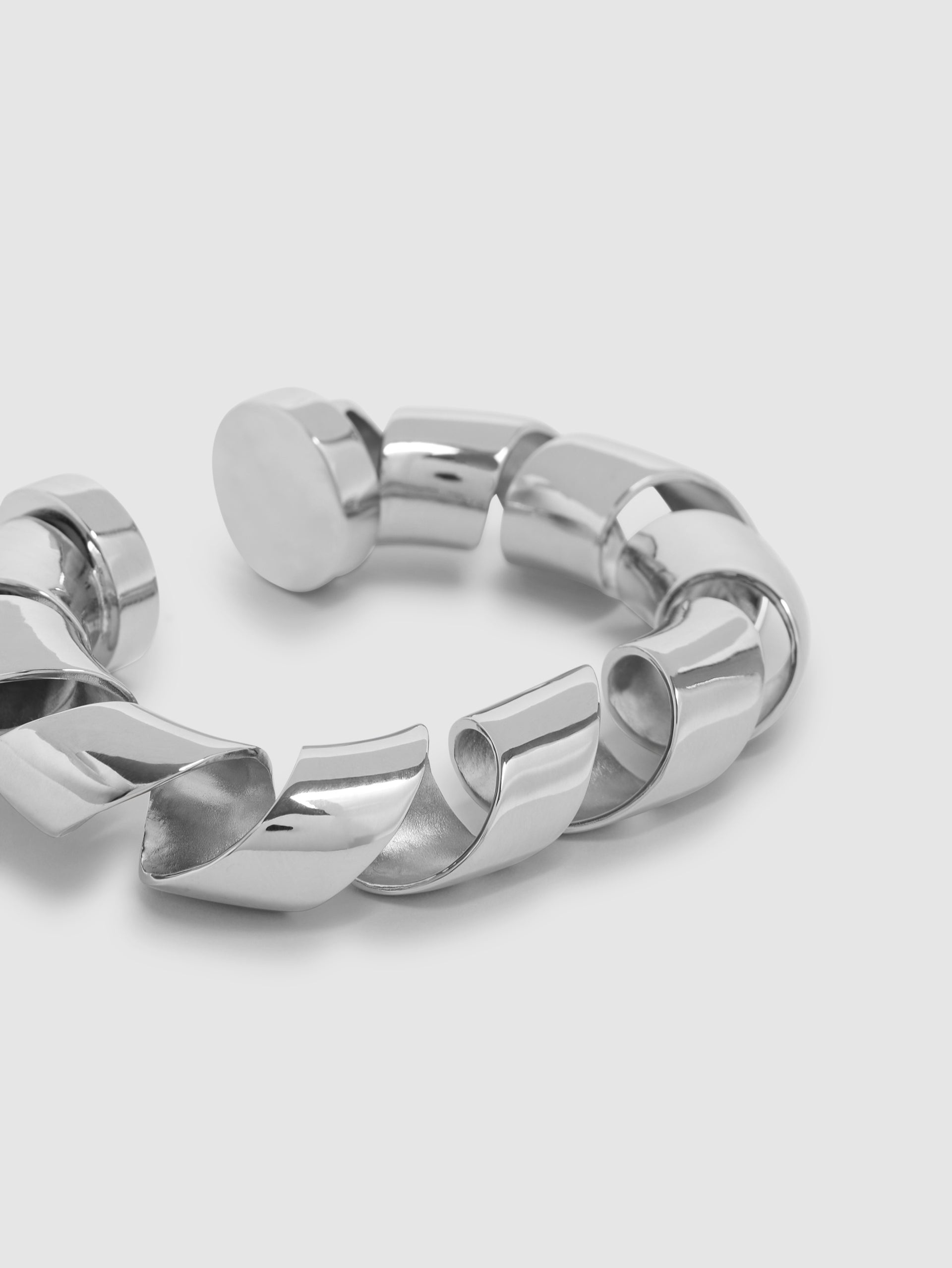 SILVER XL LINK TWIST CUFF - 3