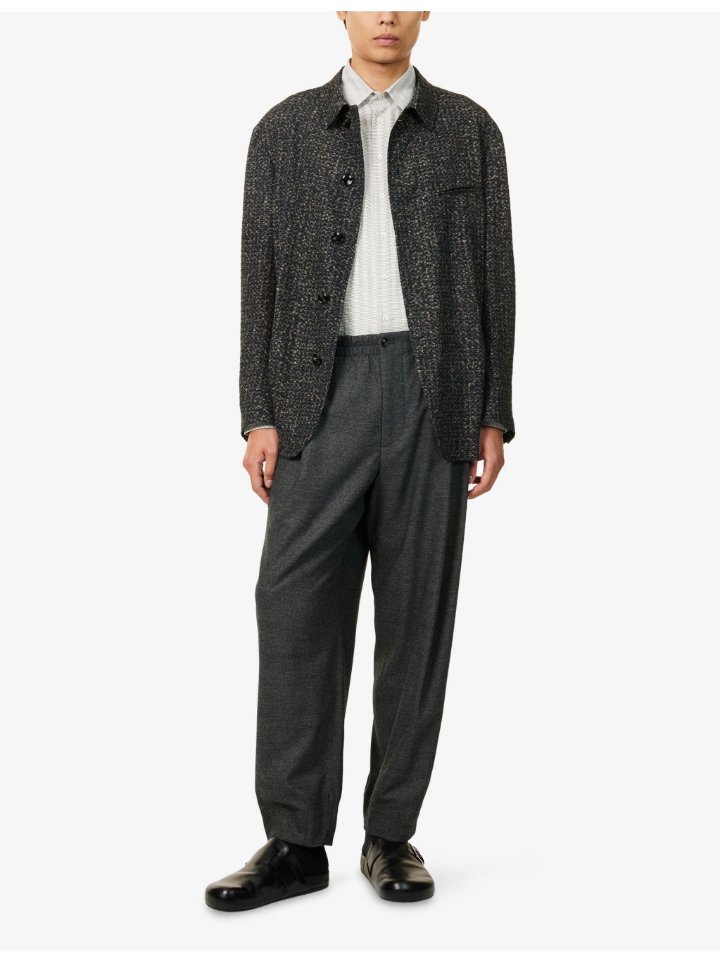 Graphic-Print Single-Breasted Woven Blazer Jacket - 2